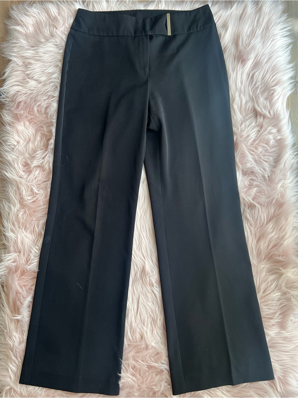 Vintage Made in Canada Black Wide-Leg Trousers Dress Pants